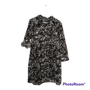 Lands' End black and white shirt dress L